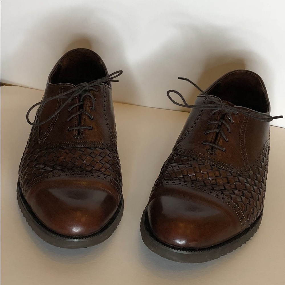 Mens 10 D M Florsheim Salinger Brown Oxfords